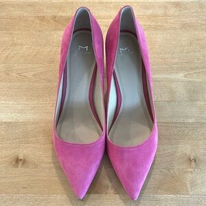 Marc Fisher hot pink suede square heel pump size 10.